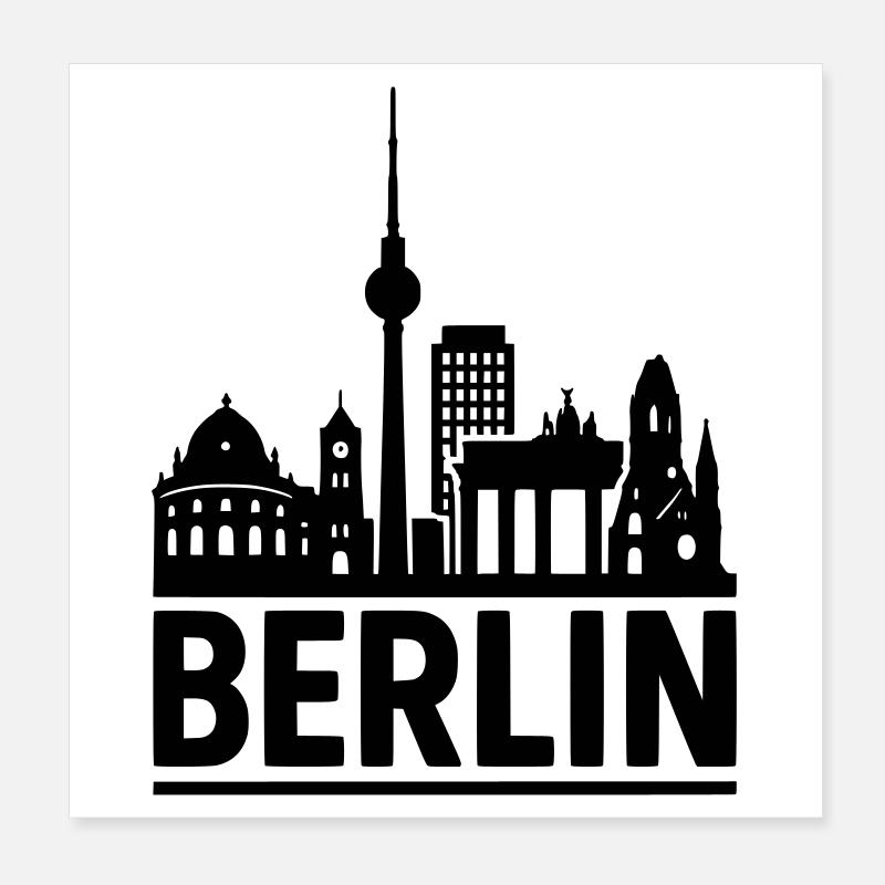 Berlin Skyline Hauptstadt Poster 20x20 cm