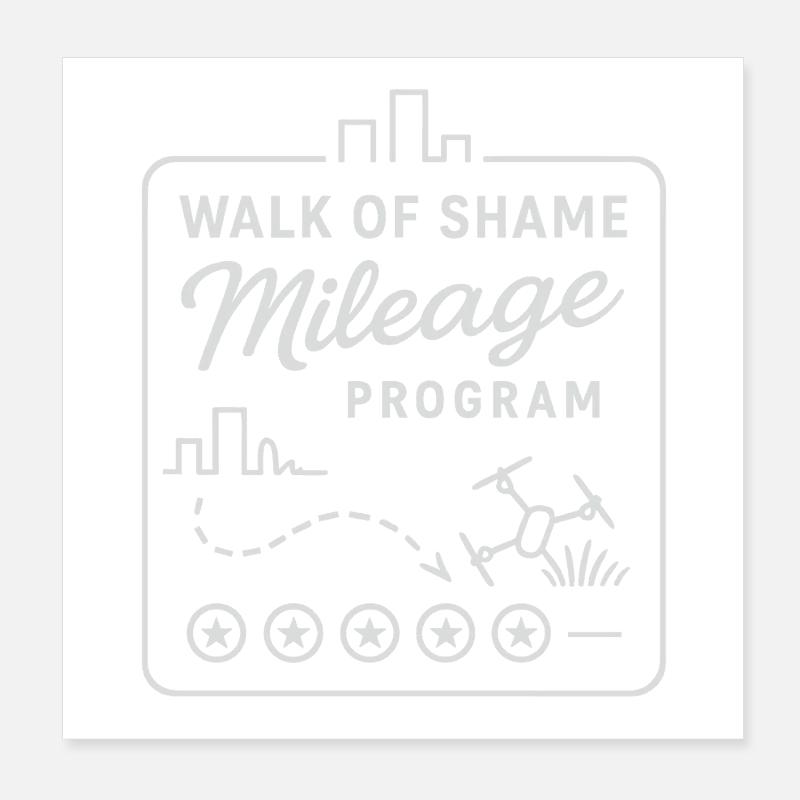 Marche de la honte Programme de kilométrage Humour Poster 20 x 20 cm