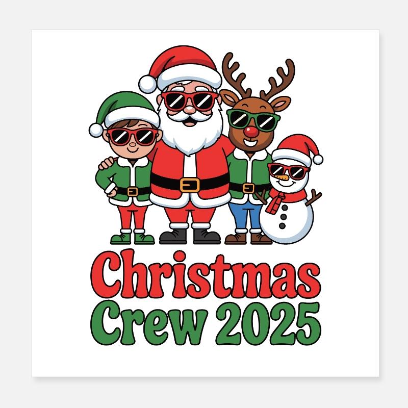 Équipage de Noël 2025 Poster 20 x 20 cm
