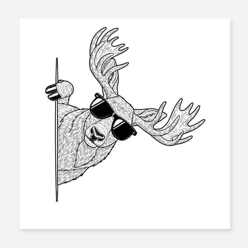 Mousses avec lunettes de soleil Poster 20 x 20 cm