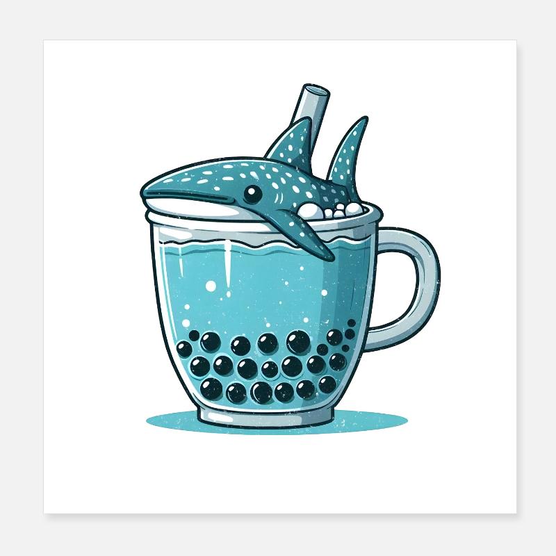 Walhai Bubble Tea Poster 20x20 cm