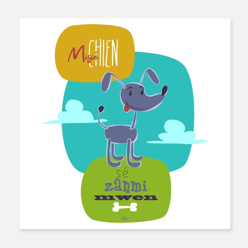 Misié Chien Poster 20 x 20 cm