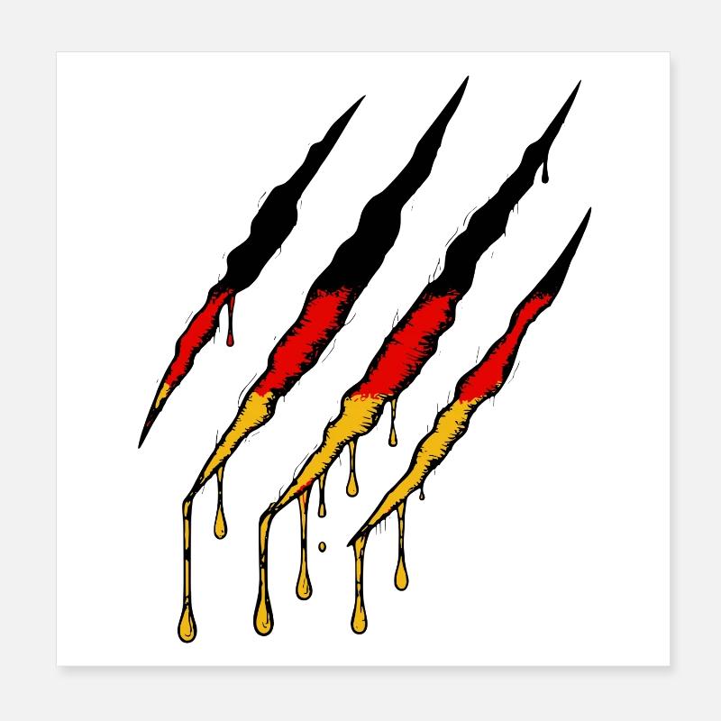 Patriotic Germany Scratch Marks Poster 8" x 8" (20x20 cm)