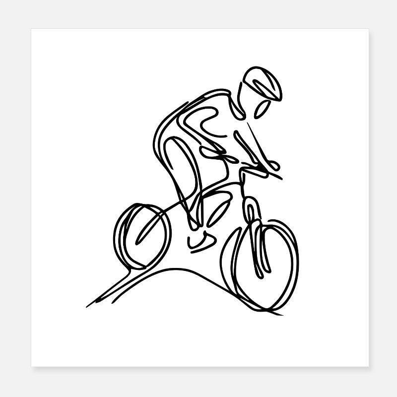 Mountainbiker Poster 20x20 cm