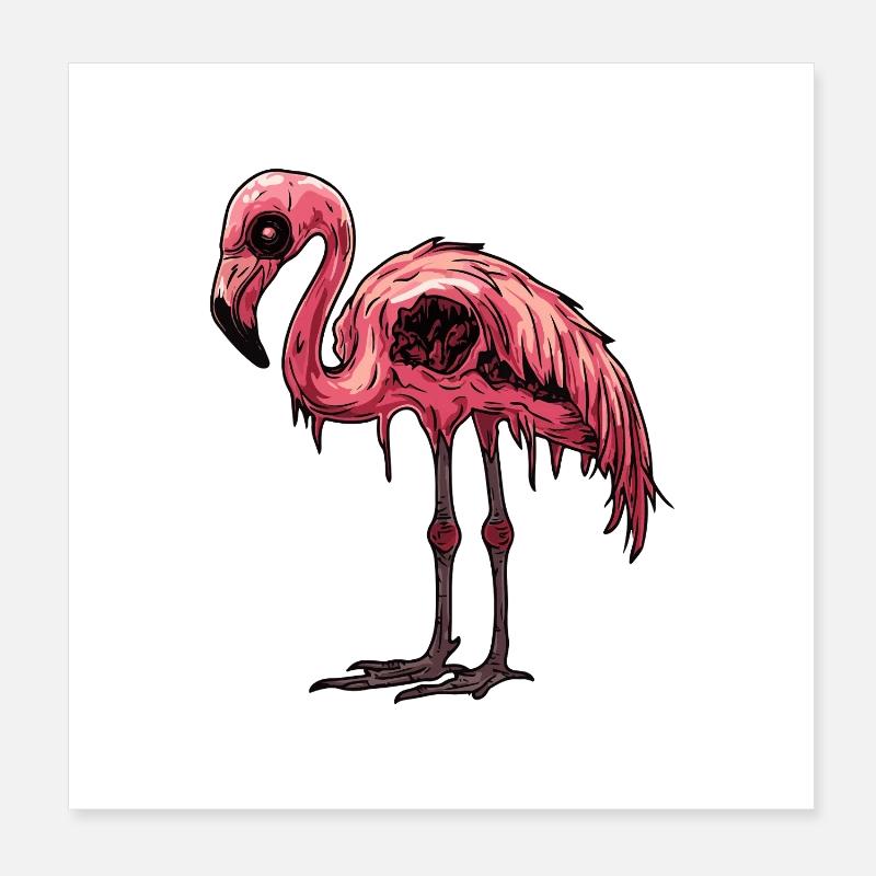 Flamingo Halloween Comic Lustig Poster 20x20 cm