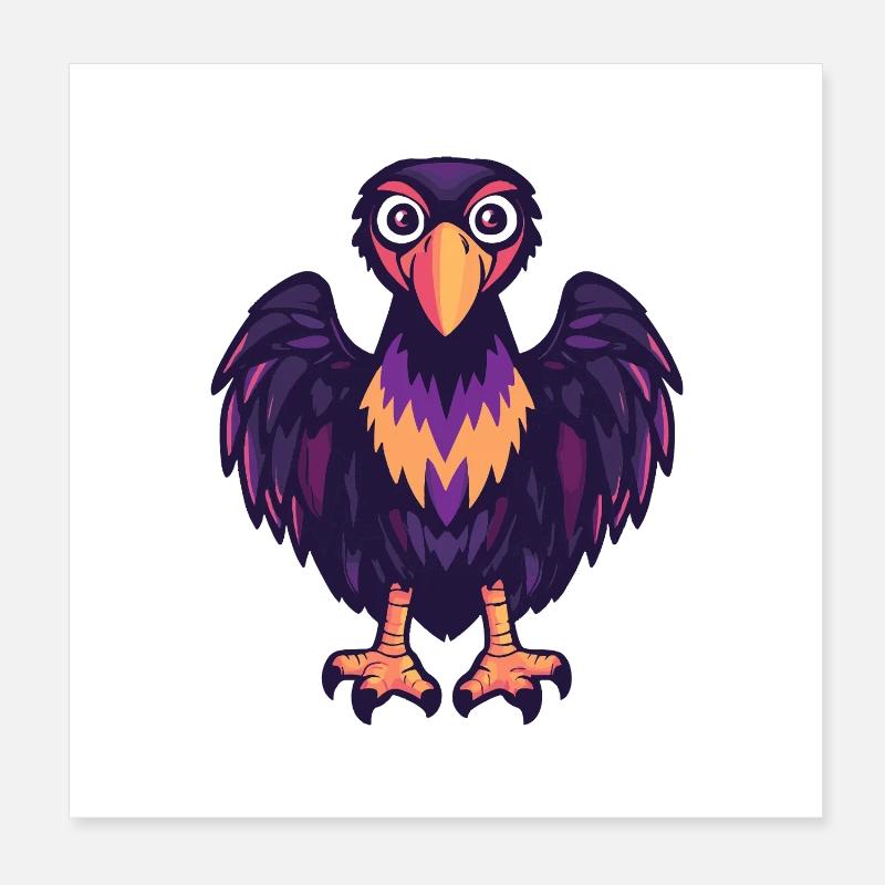 Harpy Bird Halloween Comic Funny Poster 8" x 8" (20x20 cm)
