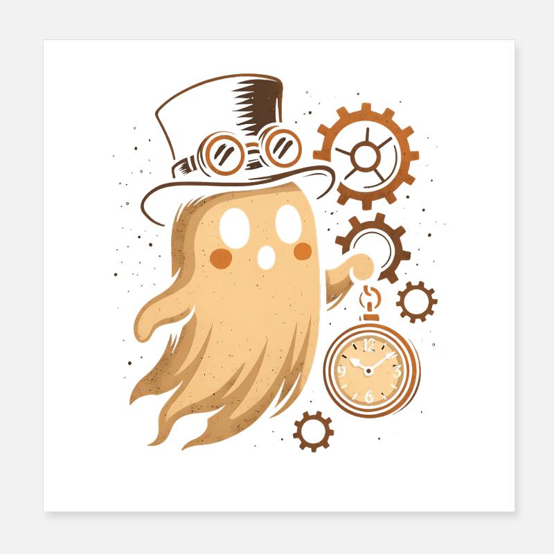 Steampunk Geist Uhrwerk Poster 20x20 cm