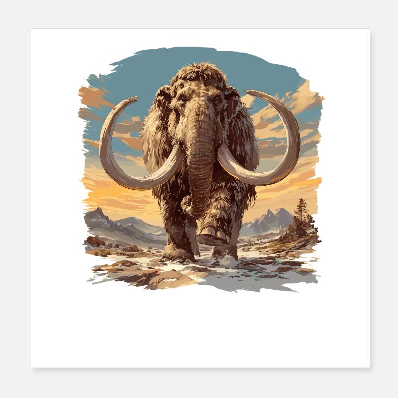 Mammoths Mammoth Poster 8" x 8" (20x20 cm)
