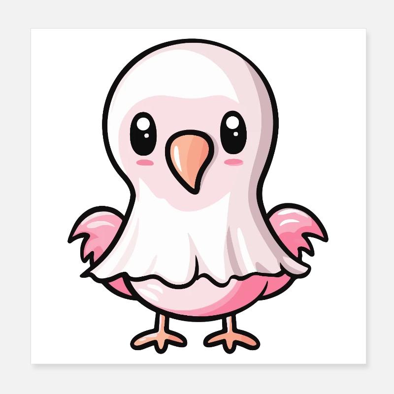 Flamingo Halloween Geist Poster 20x20 cm
