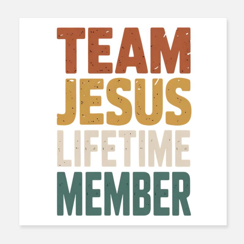 Membre à vie de l’Équipe Jésus Poster 20 x 20 cm
