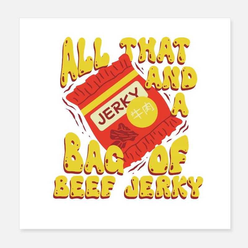 Beef Jerky Trockenfleisch Biltong Pemmikan Poster 20x20 cm