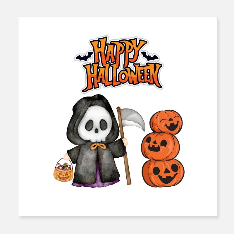 Joyeux Halloween Grim Reaper Poster 20 x 20 cm