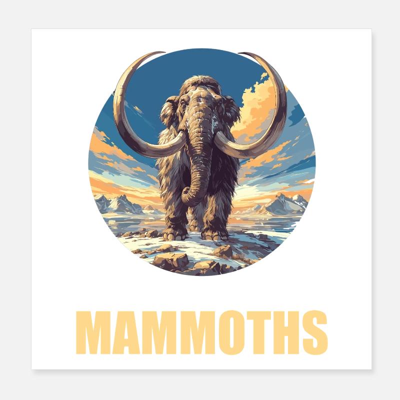 Mammoths Mammoth Poster 8" x 8" (20x20 cm)