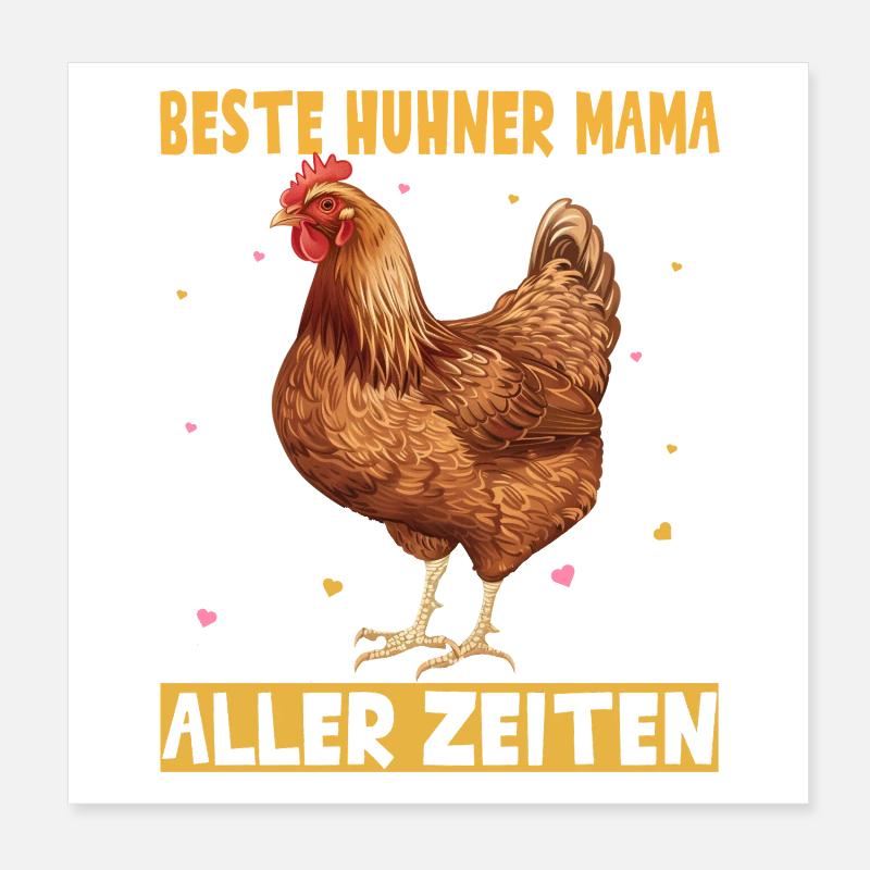 Beste Hühner Mama Aller Zeiten Poster 20x20 cm