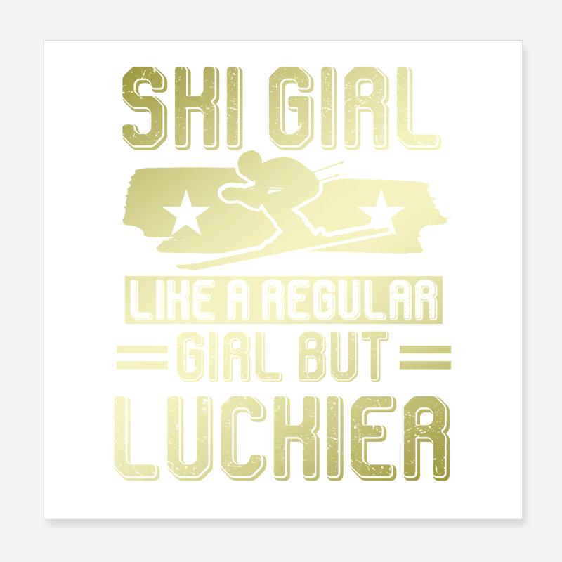Filles de ski Poster 20 x 20 cm