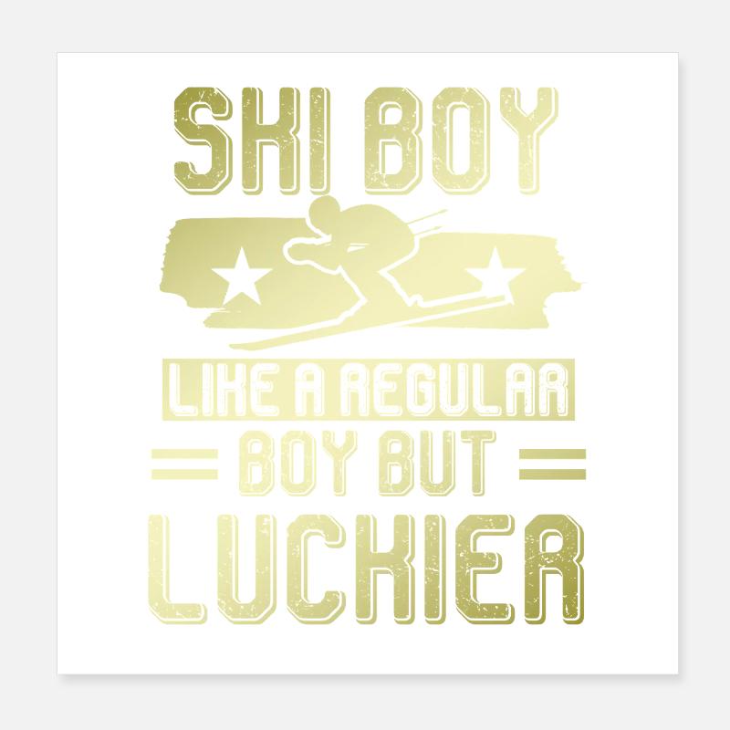 ski junge Poster 20x20 cm