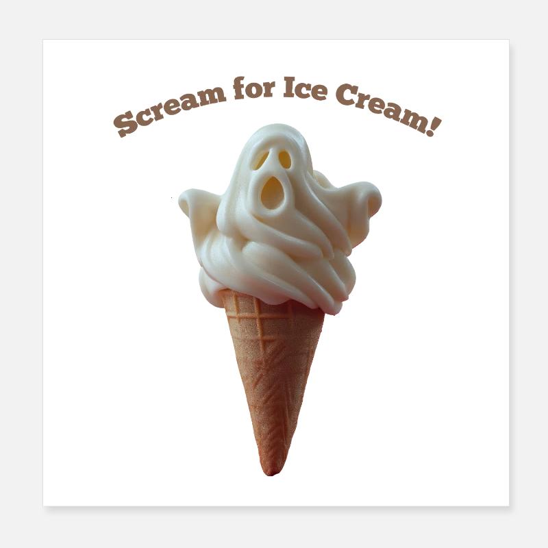 Cri pour IceCream Ghost Poster 20 x 20 cm