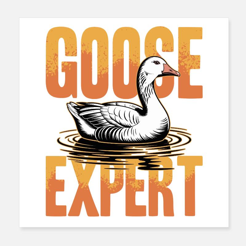 Funny Bird Goose Poster 20x20 cm