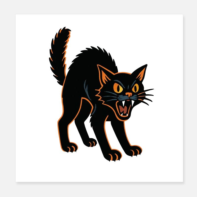 Chat Noir - Halloween - Malchance Poster 20 x 20 cm