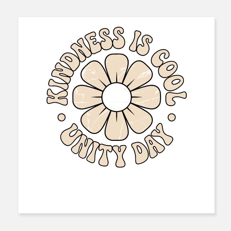 Gentillesse Unité Fleurs Message Postif Poster 20 x 20 cm