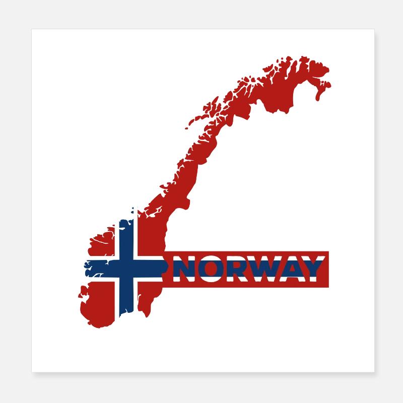 Norvège Vacances Nature Cadeau Poster 20 x 20 cm