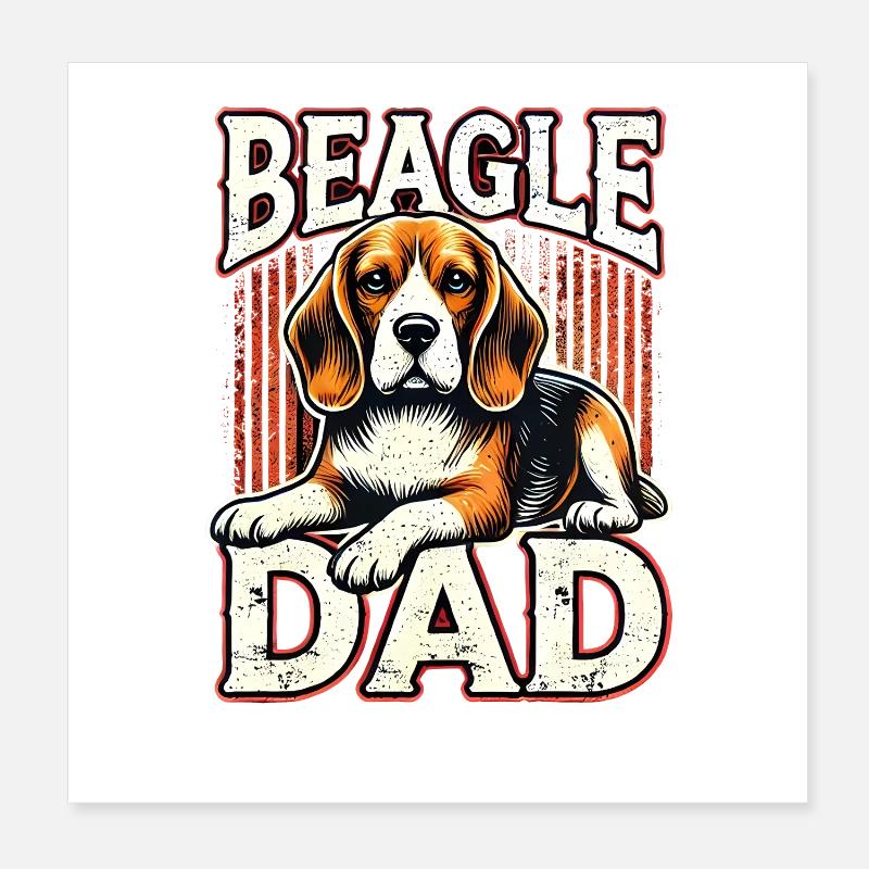 Graphique Beagle Dad Poster 20 x 20 cm