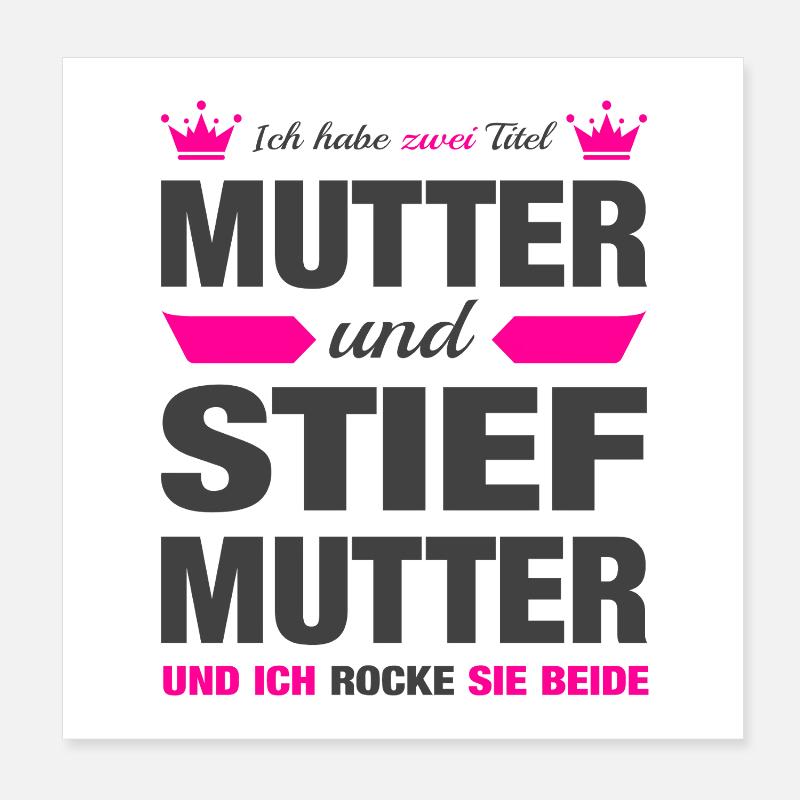 Stiefmutter Stiefmama Mama Muttertag Geschenk Poster 20x20 cm