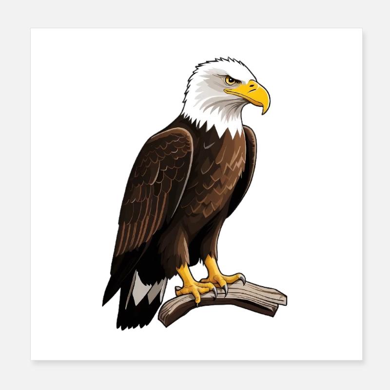 Imperial eagle on branch Poster 8" x 8" (20x20 cm)