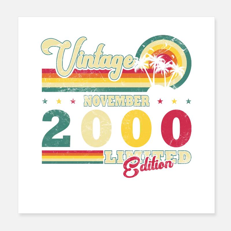 November 2000 - November 2000 Geburtstagsgeschenk Poster 20x20 cm