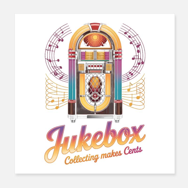 Collectionneurs de juke-box La collection de juke-box rapporte des centimes Poster 20 x 20 cm