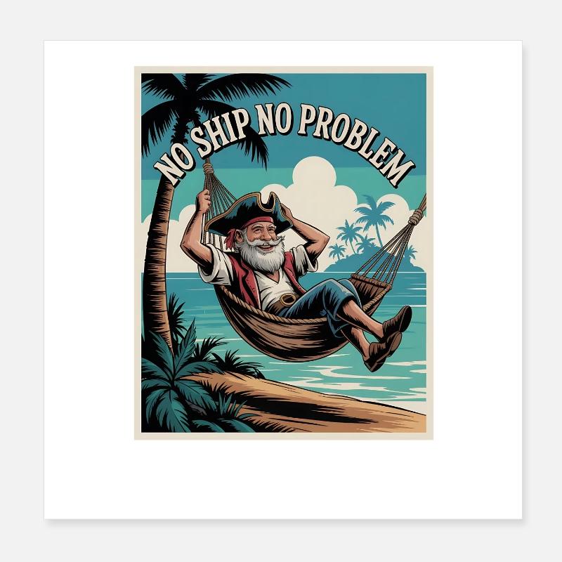 Pas de navire, pas de problème Poster 20 x 20 cm