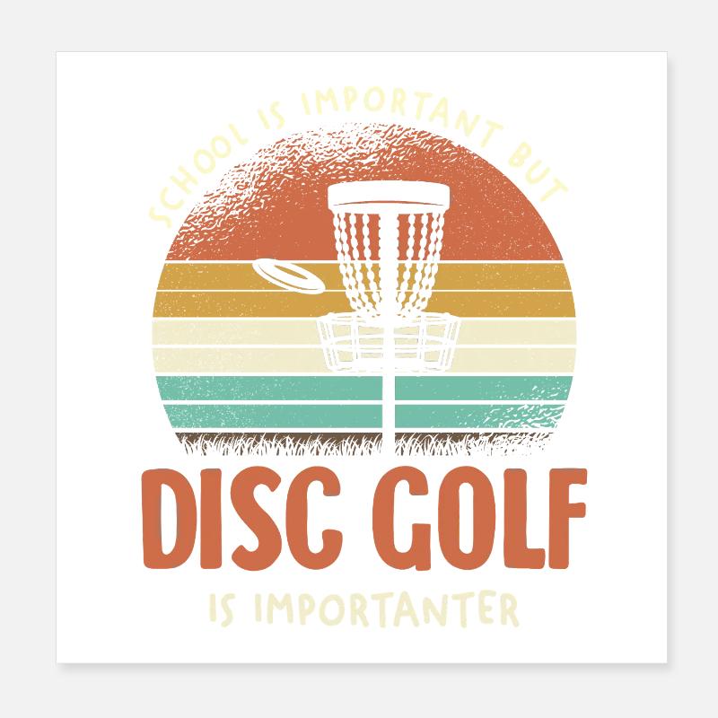 Le disc golf rétro est important - Poster 20 x 20 cm - blanc