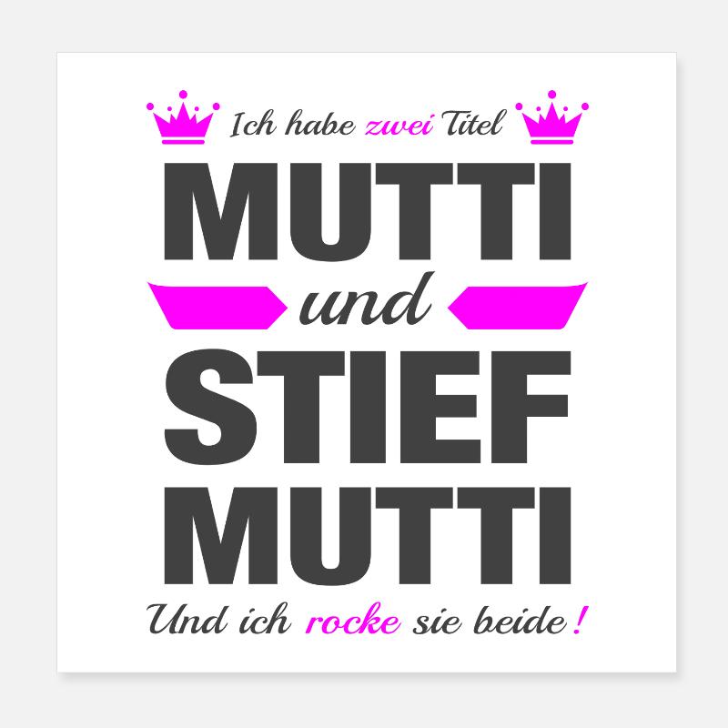 Stiefmutter Stiefmama Muttertag Mama Geschenk Poster 20x20 cm