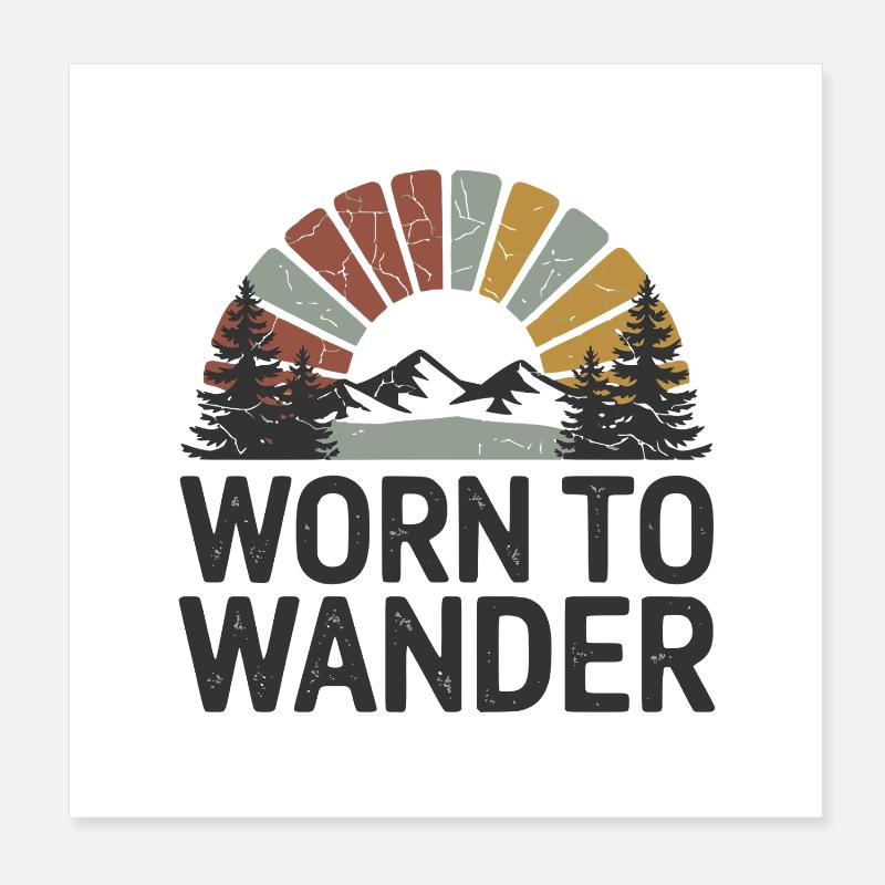 Retro Grunge – Worn to Wander Poster 20x20 cm