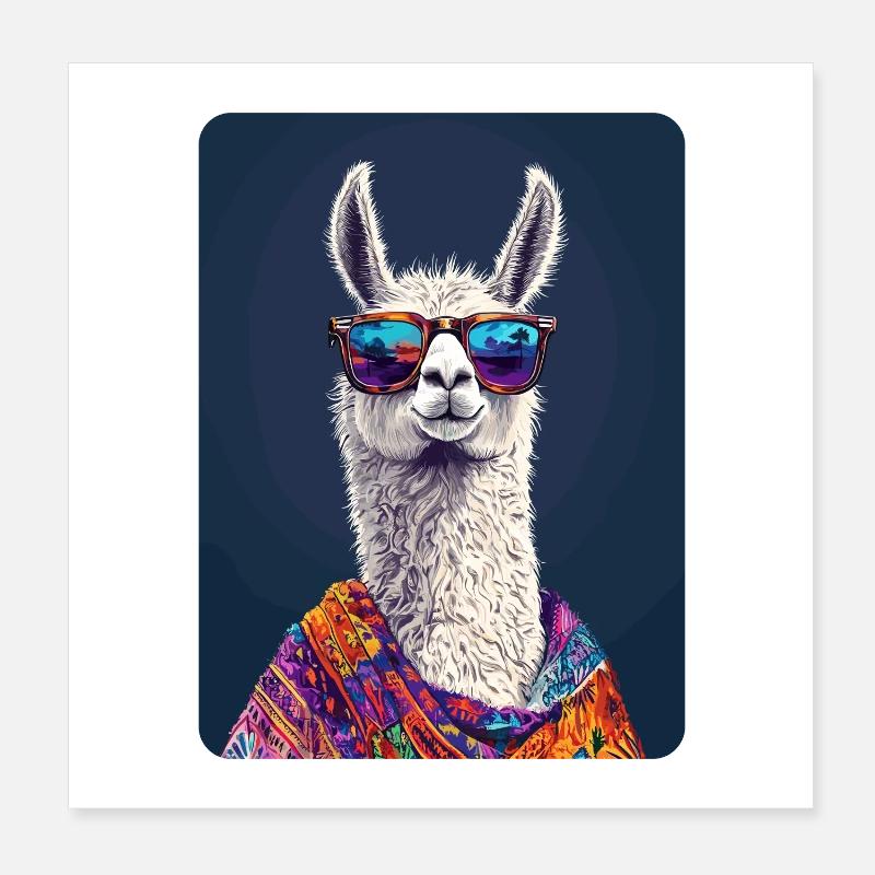Lama Poster 20x20 cm