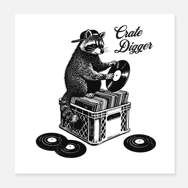 Crate Digger Poster 8" x 8" (20x20 cm)