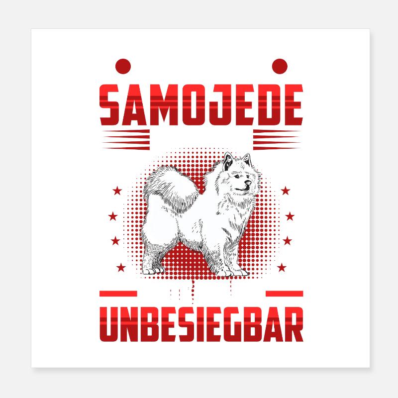 Samoyed Unbeatable Sled Dog Poster 8" x 8" (20x20 cm)