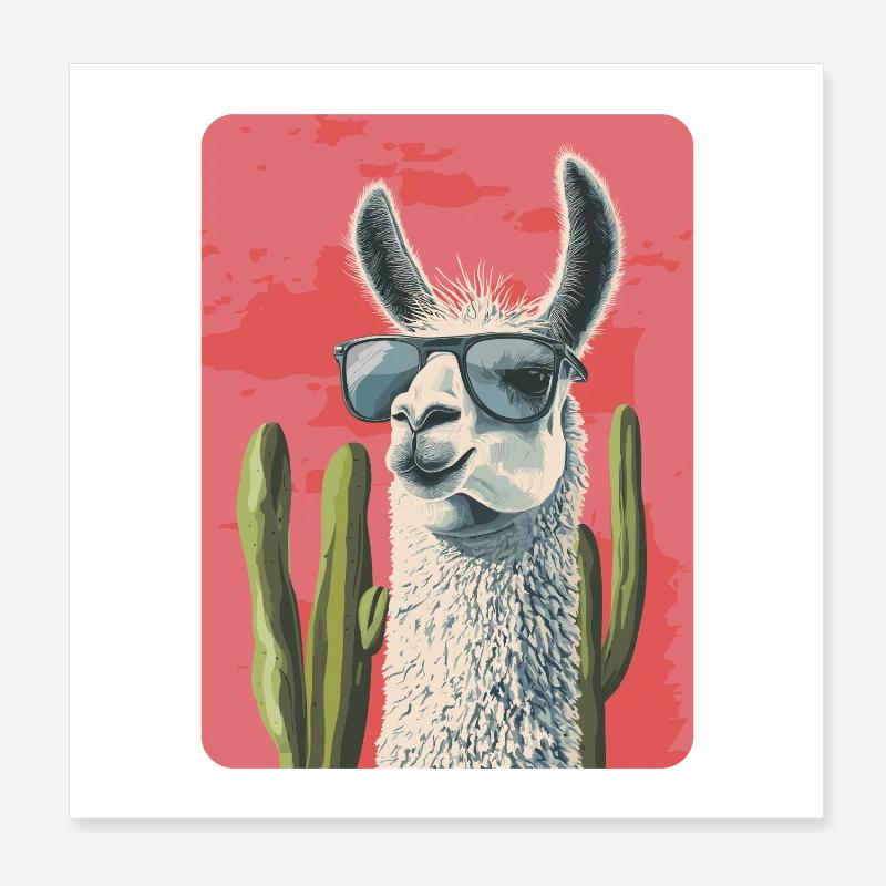 Lama Poster 20x20 cm