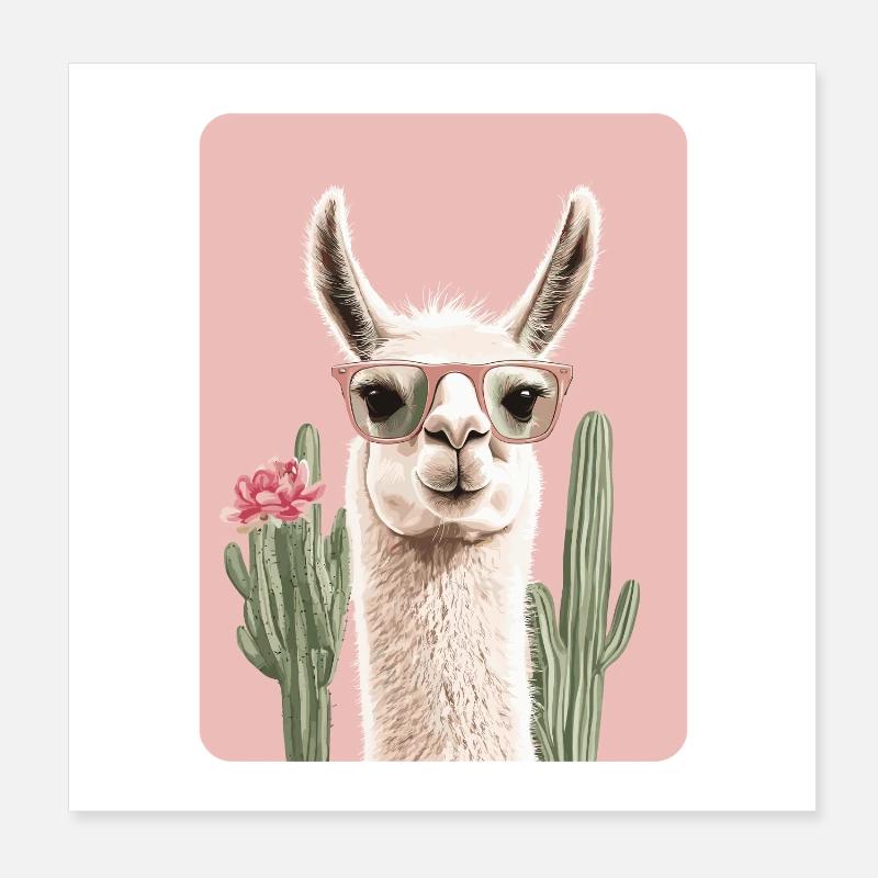 Lama Poster 20x20 cm