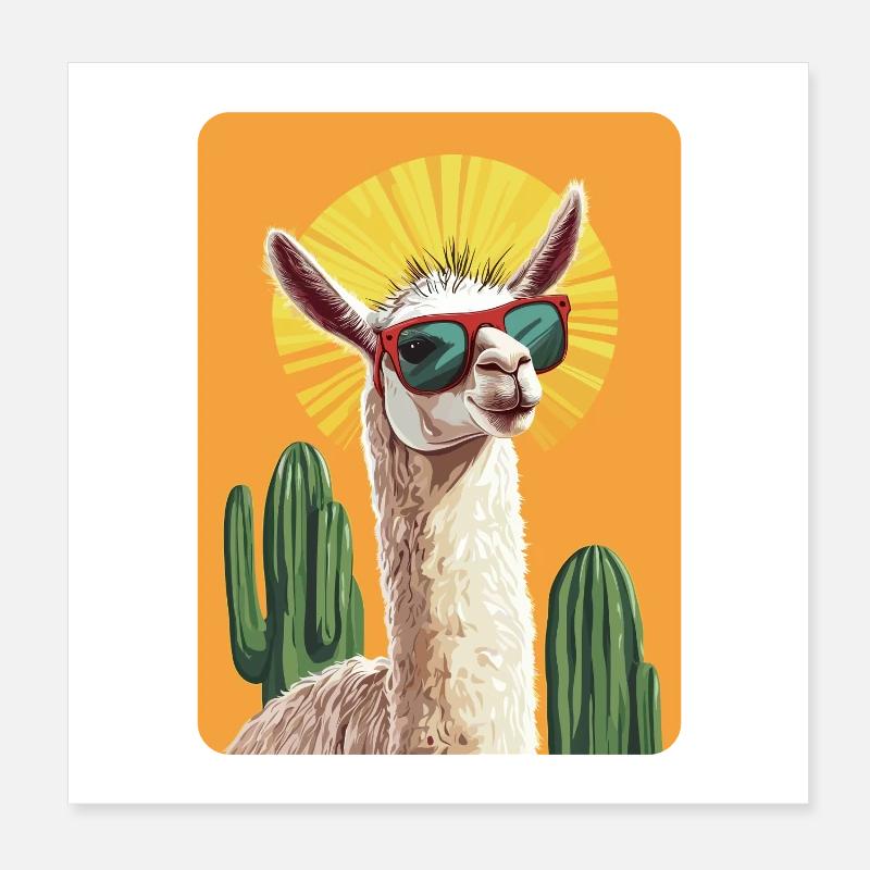 lama Poster 20 x 20 cm