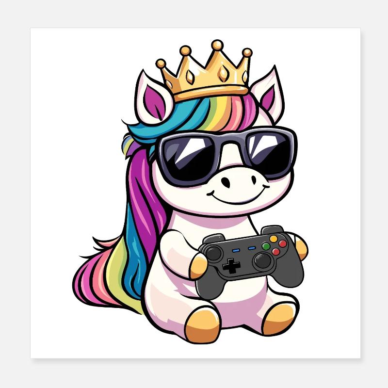 Einhorn controller Poster 20x20 cm