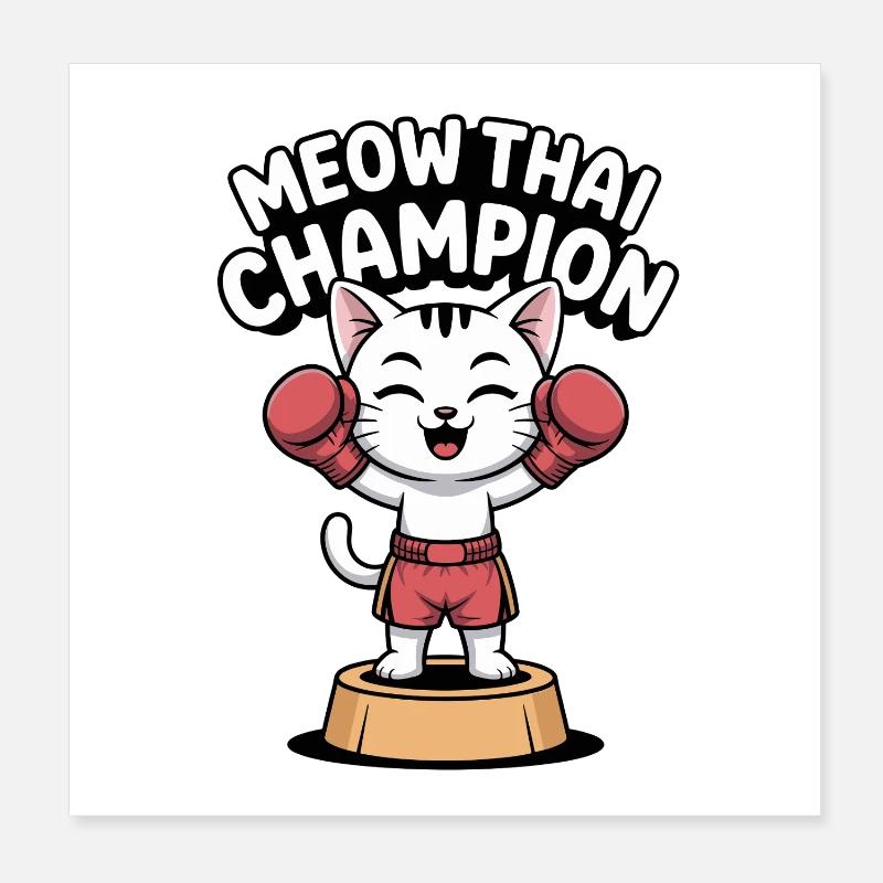 Champion de Thaï Miaou Poster 20 x 20 cm