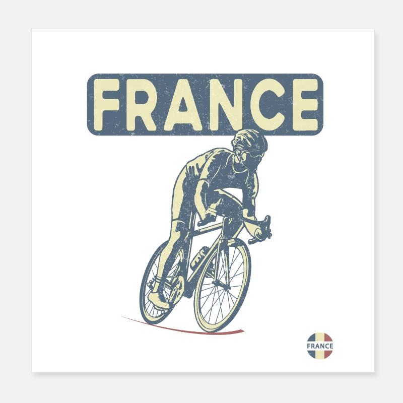 Frankreich Vintage Radfahrer Poster 20x20 cm