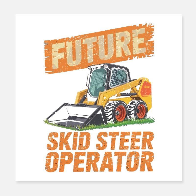 Kompaktlader Skid Steer Operator Poster 20x20 cm