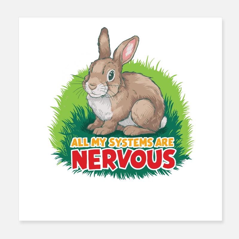 Nervous Rabbit: System Joke Poster 8" x 8" (20x20 cm)