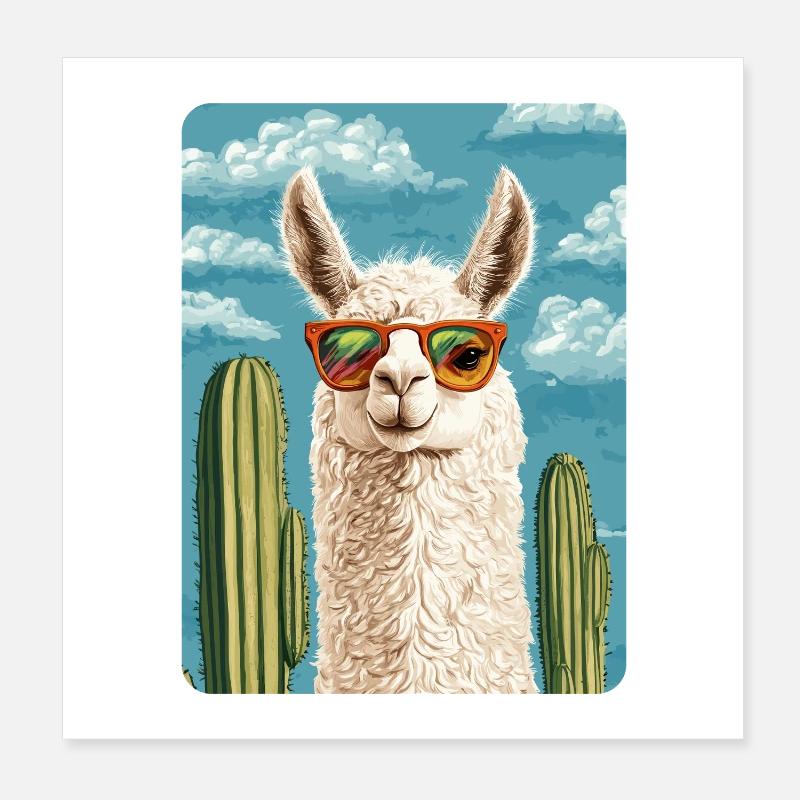 lama Poster 20 x 20 cm