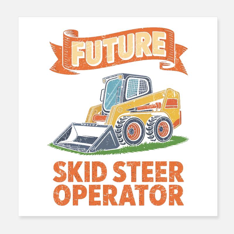 Kompaktlader Skid Steer Operator Poster 20x20 cm