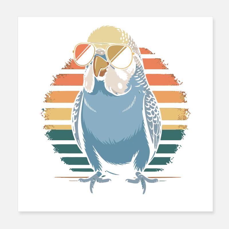 Colorful budgie Poster 8" x 8" (20x20 cm)