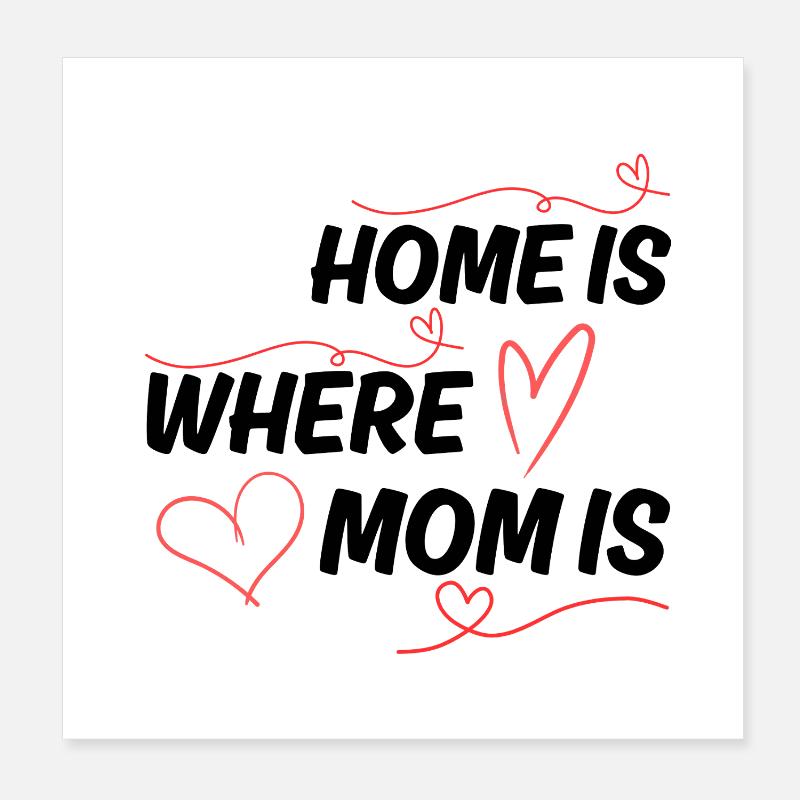 Mother Home Is Where Mom Is Poster 8" x 8" (20x20 cm)