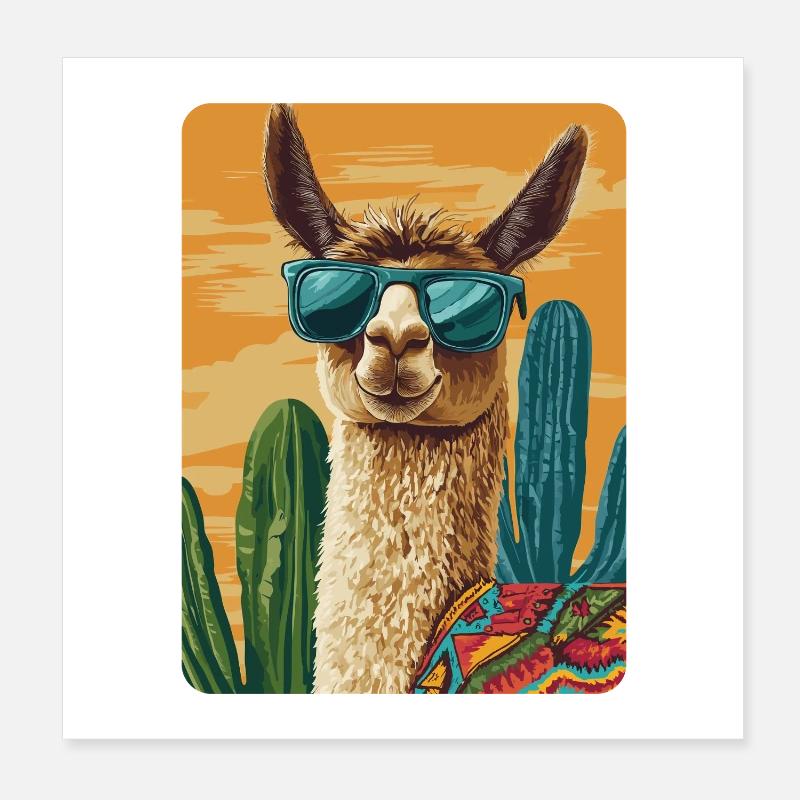 lama Poster 20 x 20 cm
